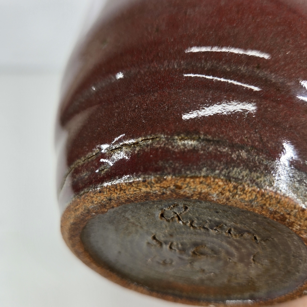Signed 1993 Quan Sec Studio Pottery Vase Jug Handmade Stoneware Ceramic Art Glaz - Picture 14 of 17